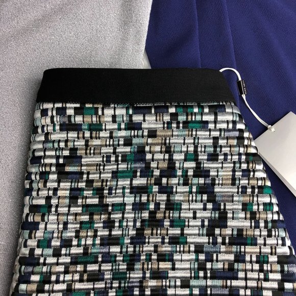 BOSS HUGO BOSS "Votina" jacquard silk blend skirt -SZ 4 - Picture 9 of 16